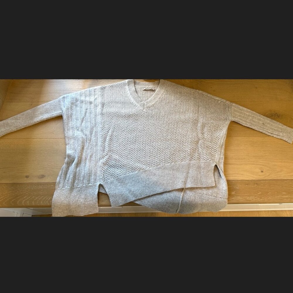 All Saints Asymmetric Jumper Wool Oatmeal Riley Sweater